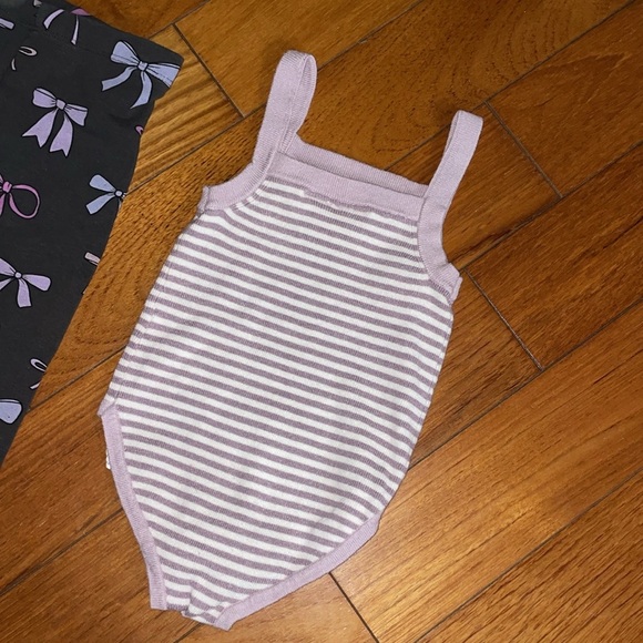 Sweatshirt legging Swan Design bow striped onesie Zara baby girl outfit 12 18 mo - Picture 6 of 9